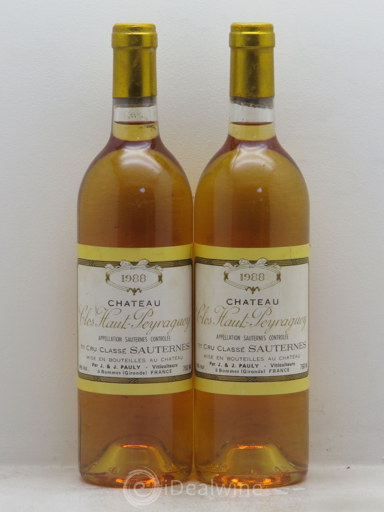 Sauternes Château Haut Peyraguey 1988 - Lotto di 2 bottiglie - 0