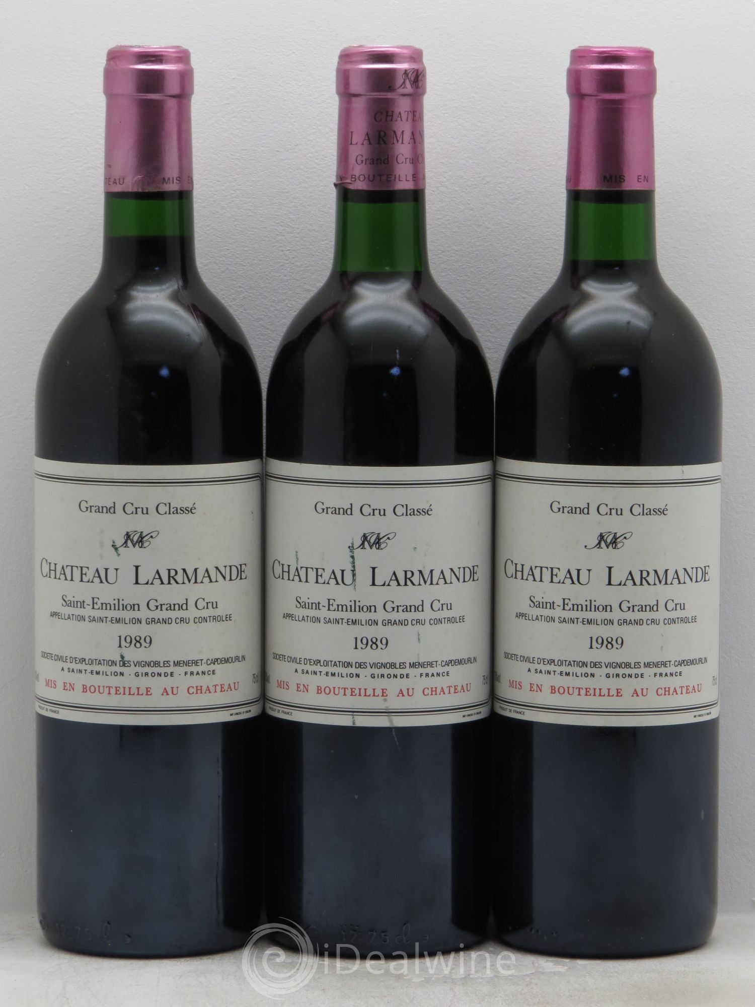 Château Larmande Grand Cru Classé 1989 - Lot de 3 bouteilles - 0