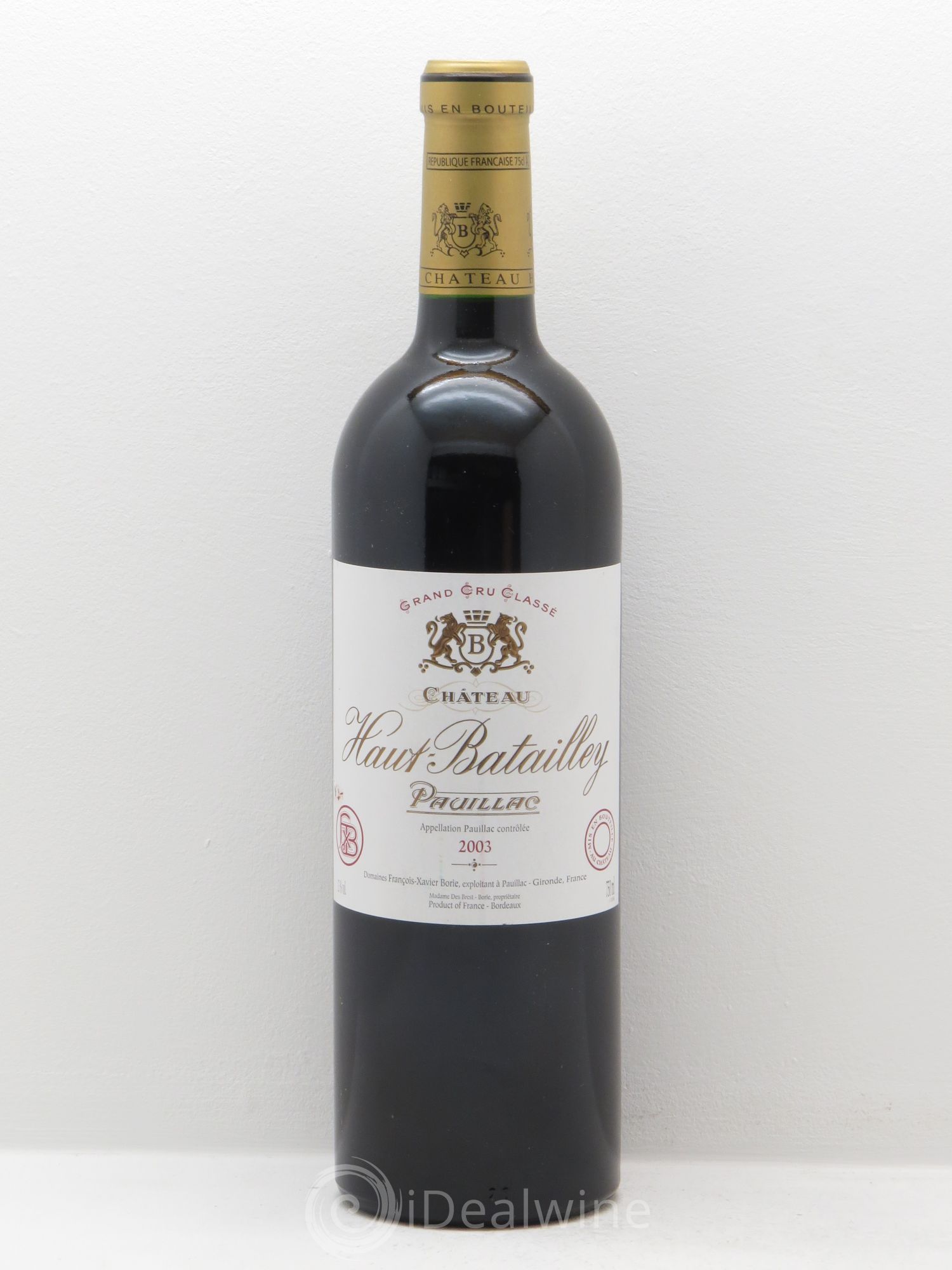 Château Haut Batailley 5ème Grand Cru Classé 2003 - Lot de 1 bouteille - 0