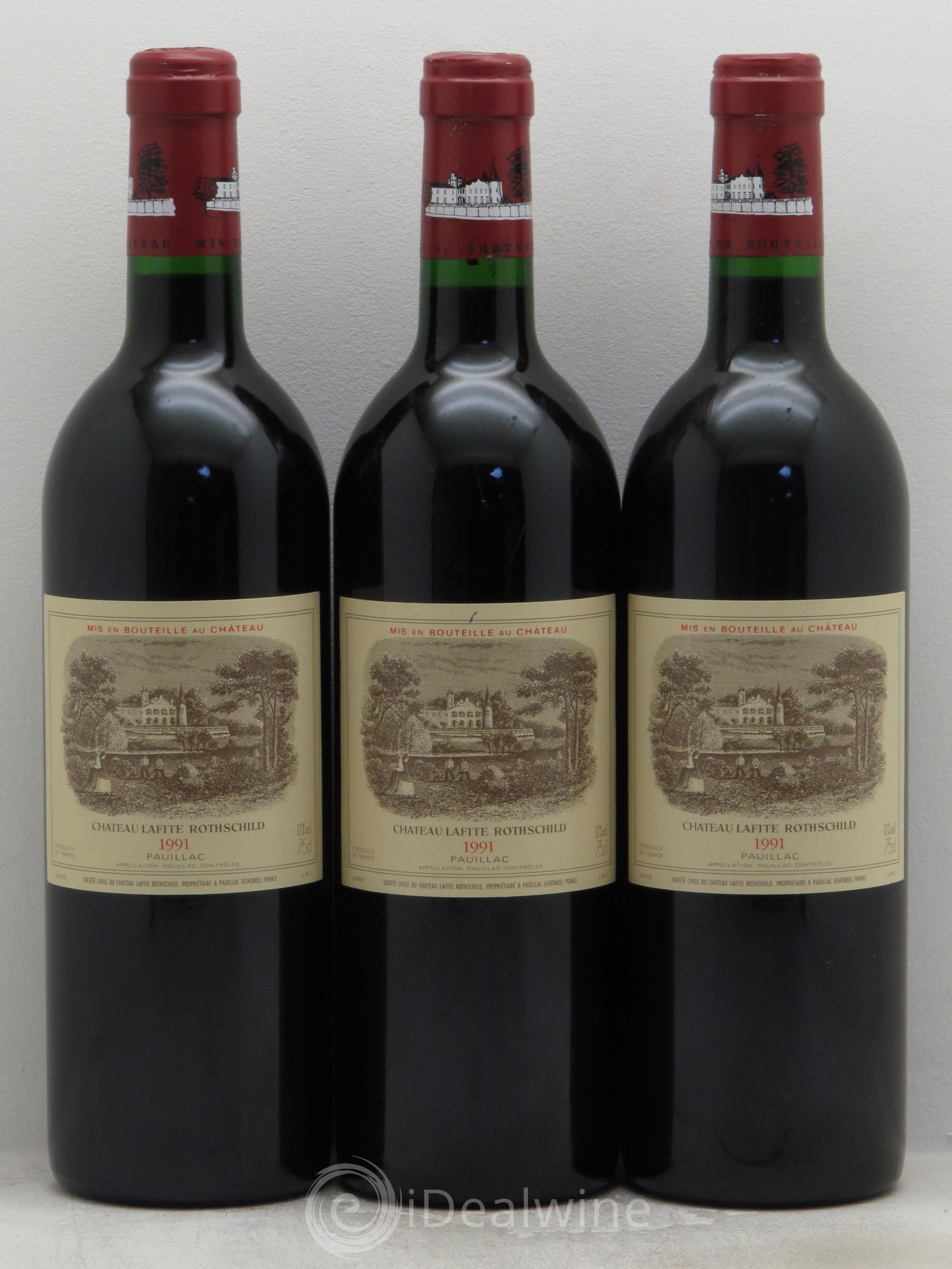 Château Lafite Rothschild 1er Grand Cru Classé 1991 - Lot de 3 bouteilles - 0