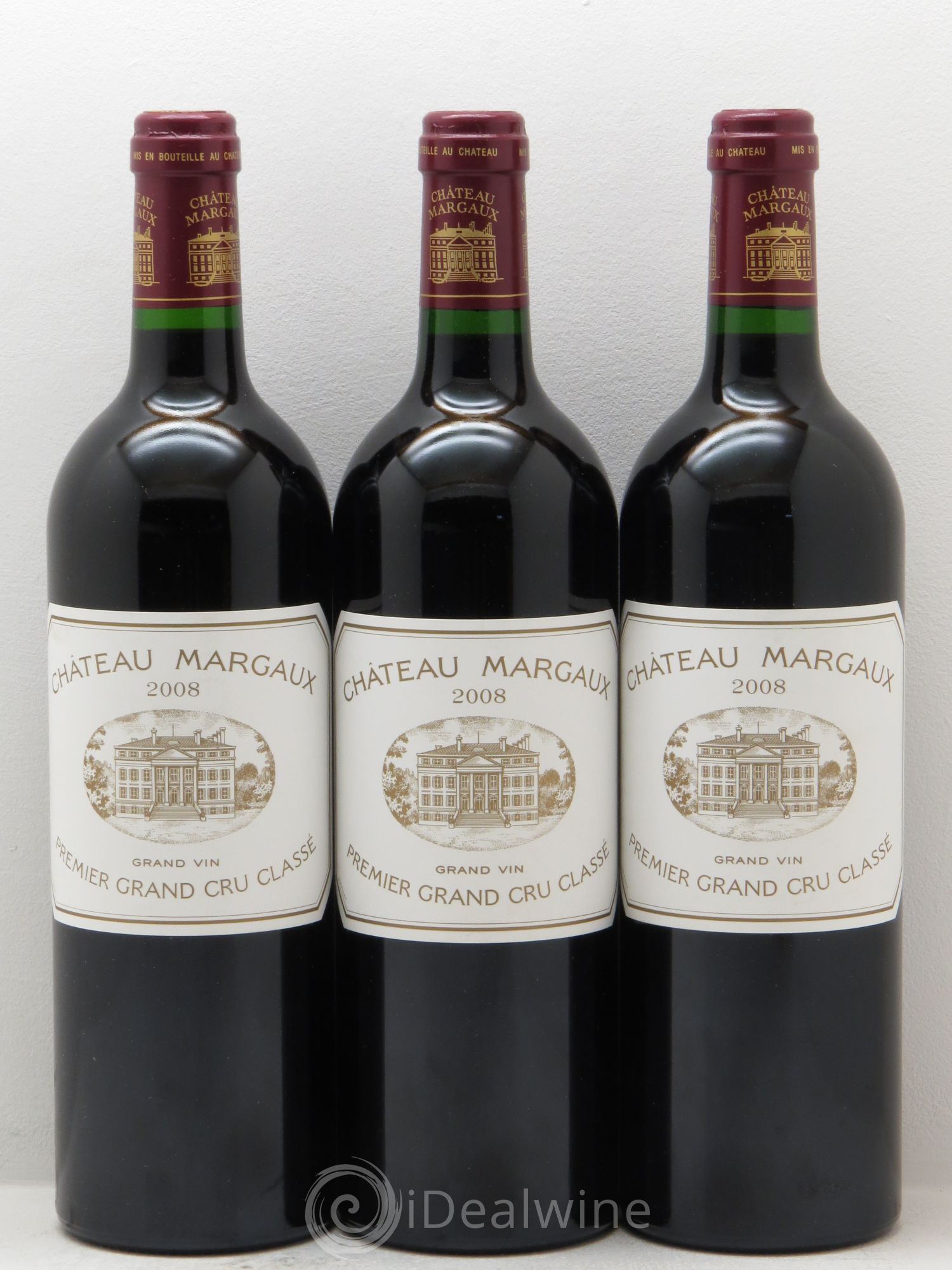 Château Margaux 1er Grand Cru Classé 2008 - Lot de 3 bouteilles - 0