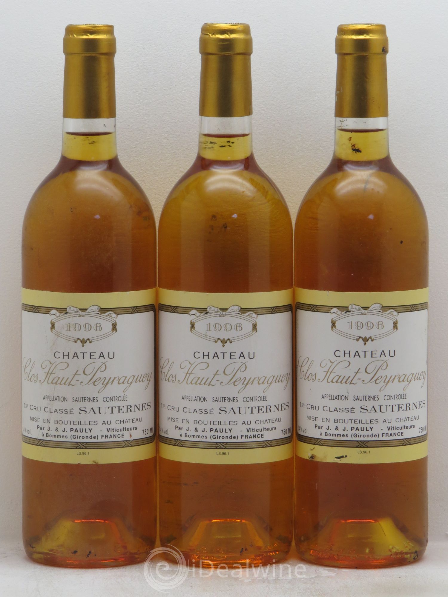 Sauternes Château Haut Peyraguey 1996 - Lotto di 3 bottiglie - 0