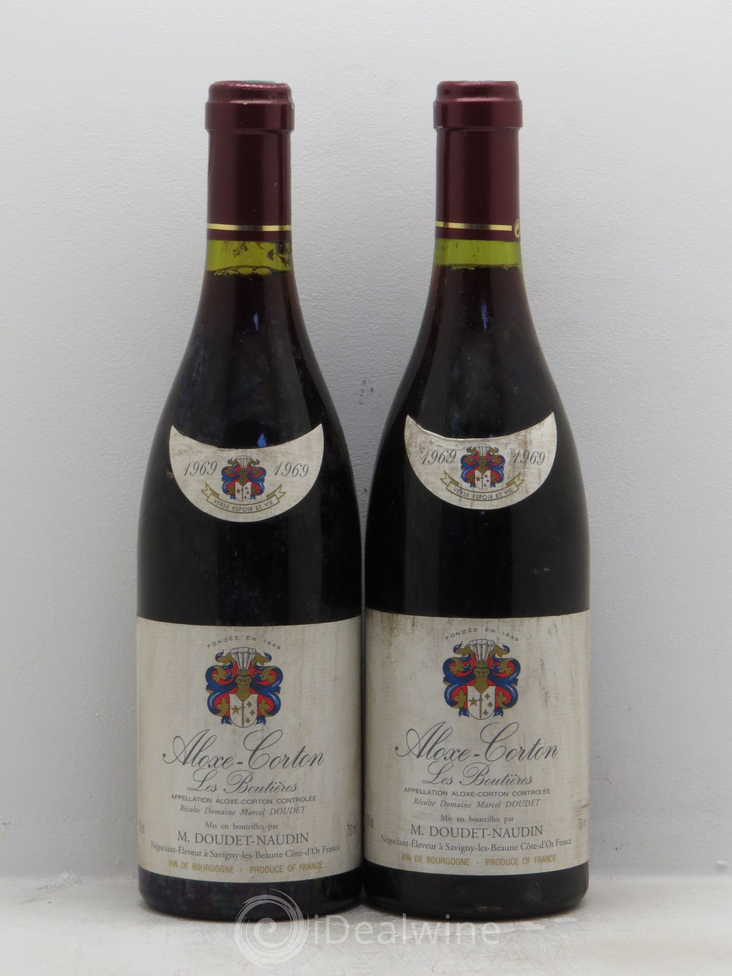 Aloxe-Corton Les Boutières Doudet Naudin 1969 - Posten von 2 Flaschen - 0