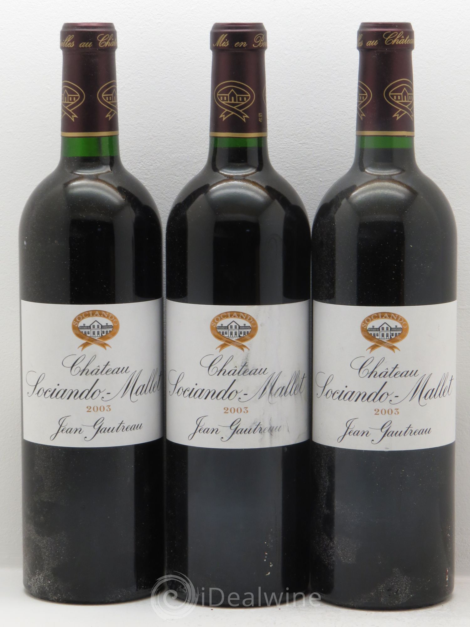 Château Sociando Mallet 2003 - Lot de 3 bouteilles - 0