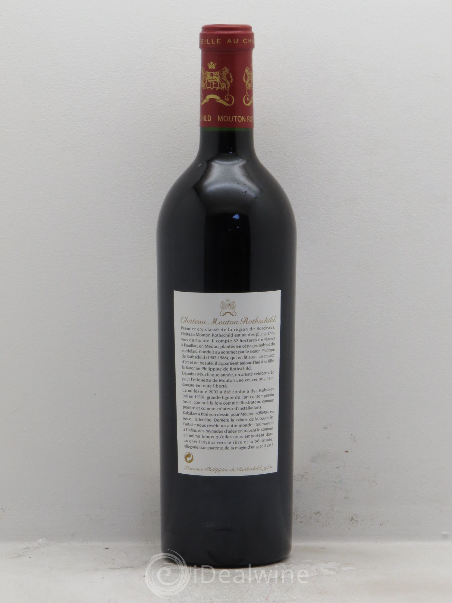 Château Mouton Rothschild 1er Grand Cru Classé 2002 - Lot de 1 bouteille - 1