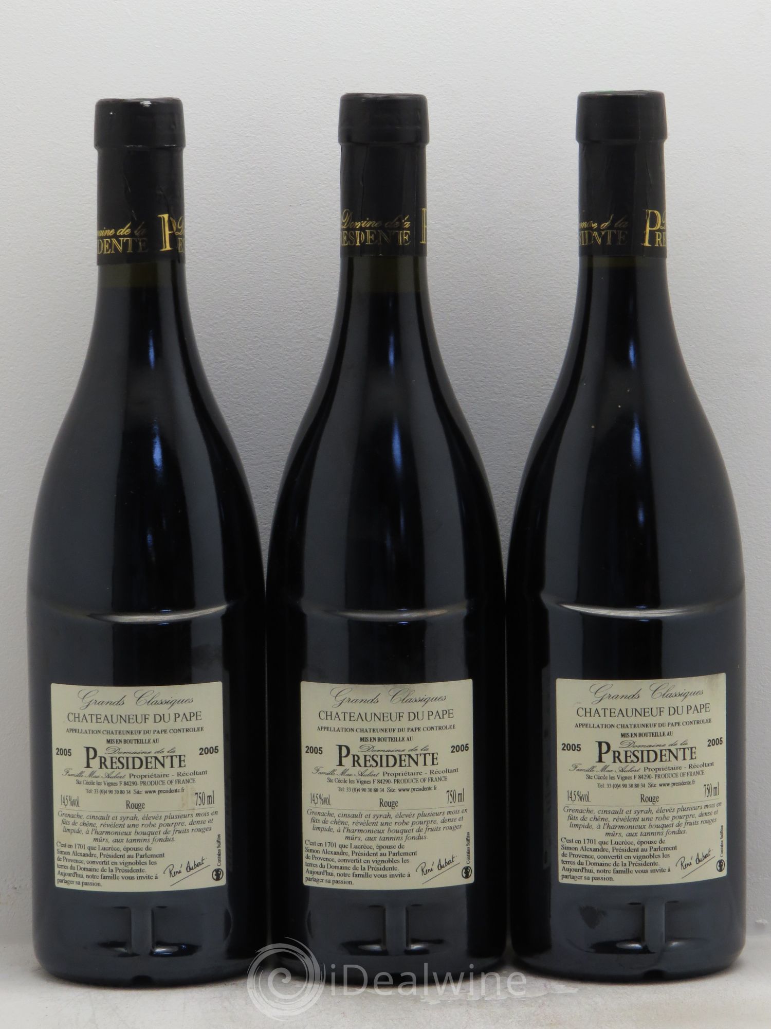 Châteauneuf-du-Pape Domaine de la Présidente Grands classiques 2005 - Posten von 3 Flaschen - 1