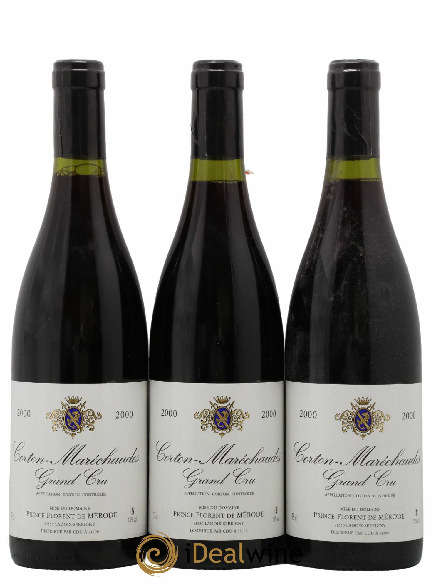 Corton Grand Cru Maréchaudes Prince Florent de Mérode (Domaine) 2000 - Lot de 3 bouteilles - 0