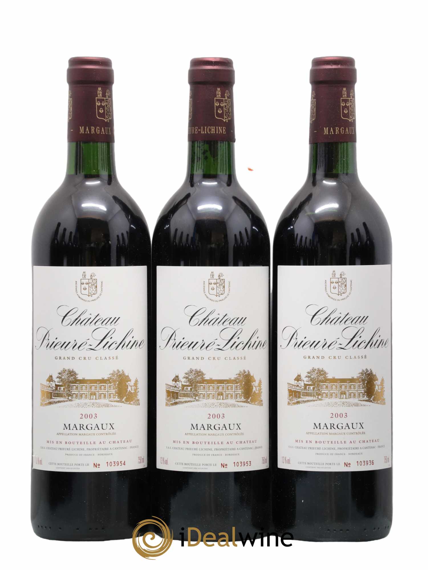 Château Prieuré Lichine 4ème Grand Cru Classé 2003 - Lot de 12 bouteilles - 1