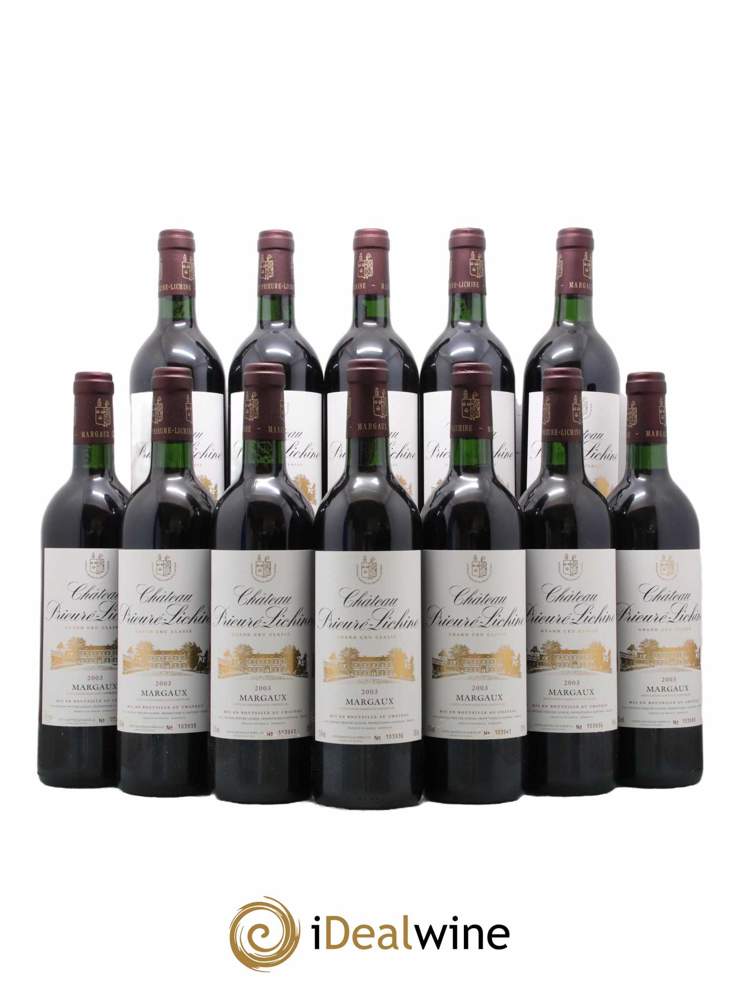 Château Prieuré Lichine 4ème Grand Cru Classé 2003 - Lot de 12 bouteilles - 0
