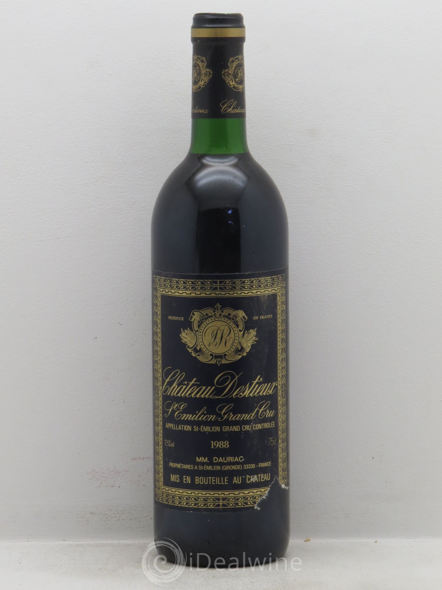 Château Destieux Grand Cru Classé 1988 - Lot de 1 bouteille - 0