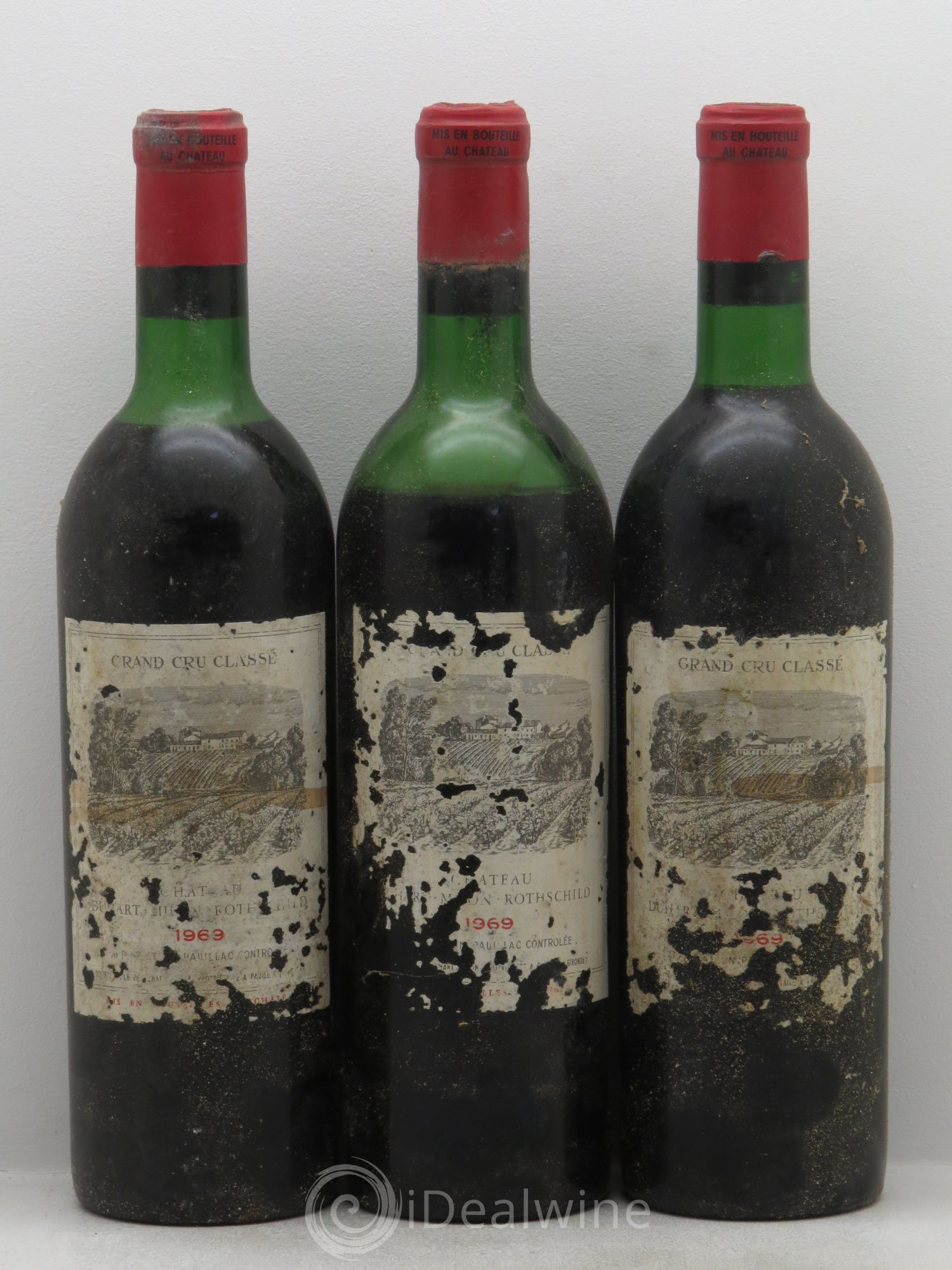 Château Duhart-Milon 4ème Grand Cru Classé 1969 - Lot de 3 bouteilles - 0
