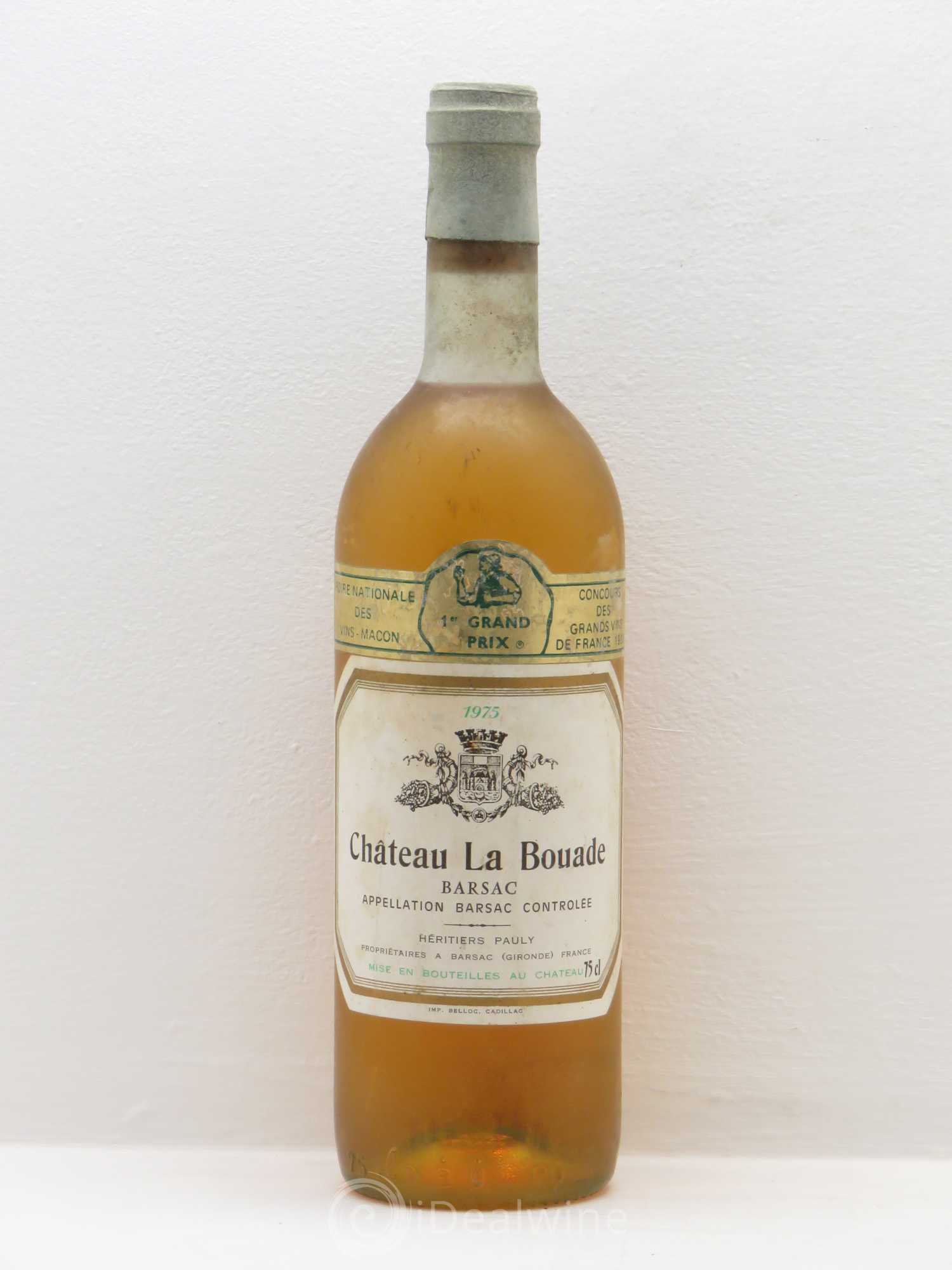 Barsac Château La Bouade 1975 - Posten von 1 Flasche - 0