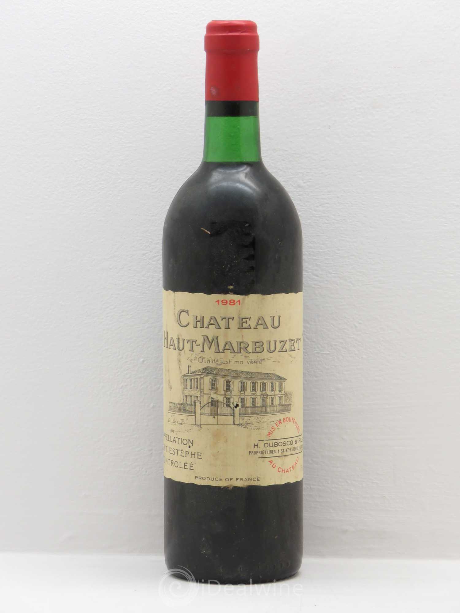 Château Haut Marbuzet 1981 - Lot de 1 bouteille - 0