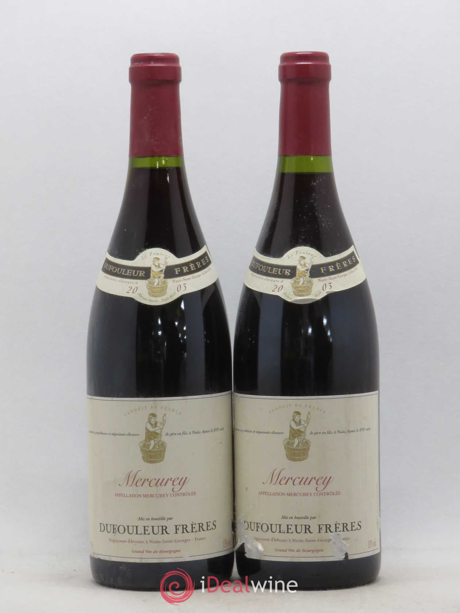 Mercurey Dufouleur 2003 - Lot de 2 bouteilles - 0