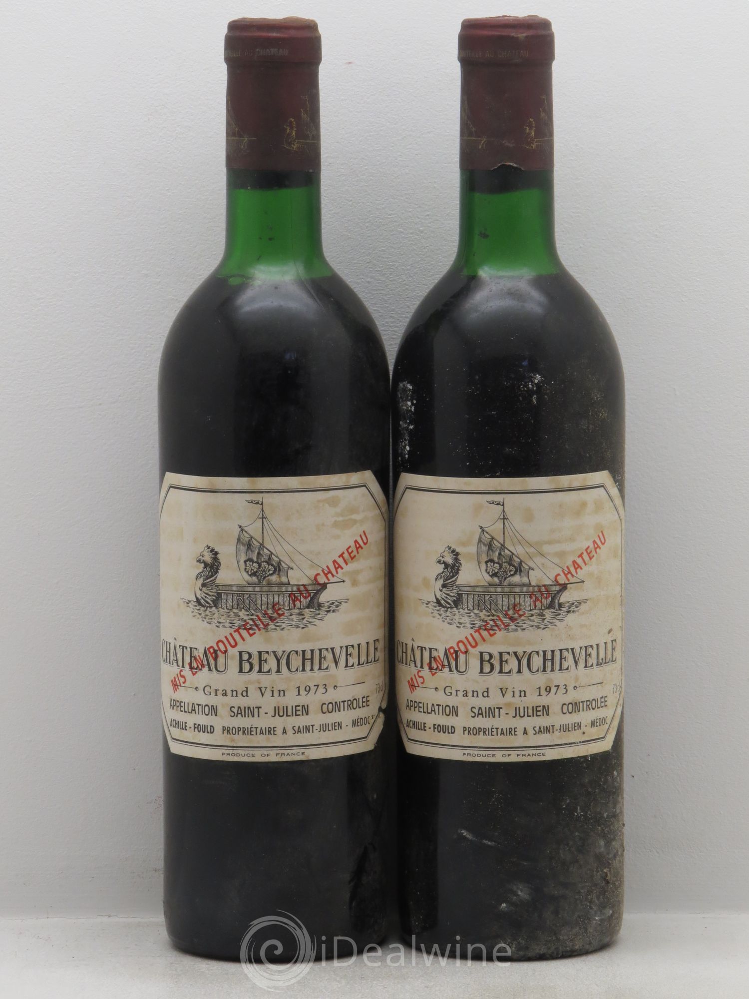 Château Beychevelle 4ème Grand Cru Classé 1973 - Lot de 2 bouteilles - 0