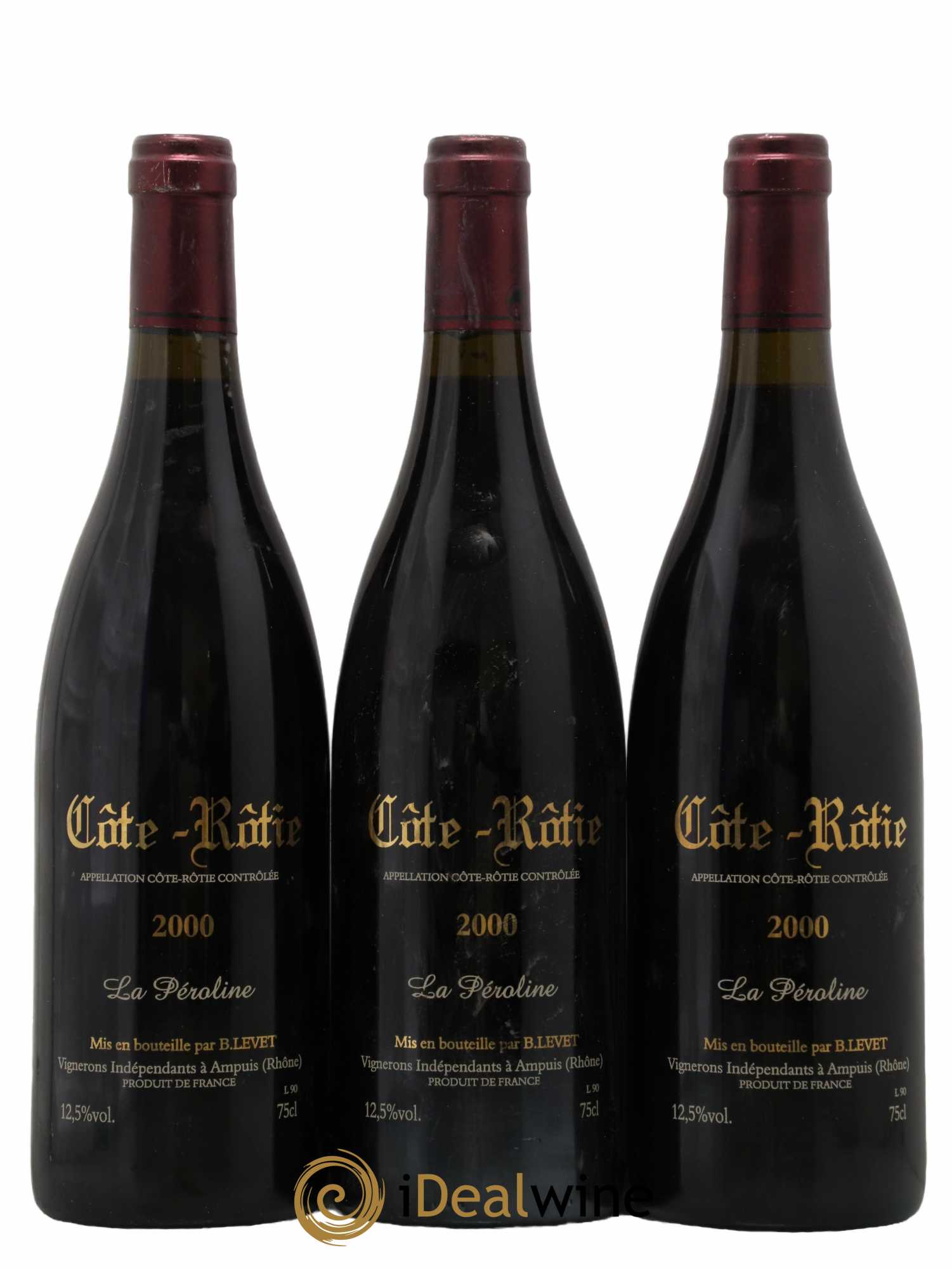 Côte-Rôtie La Péroline Vignobles Levet 2000 - Lot de 3 bouteilles - 1