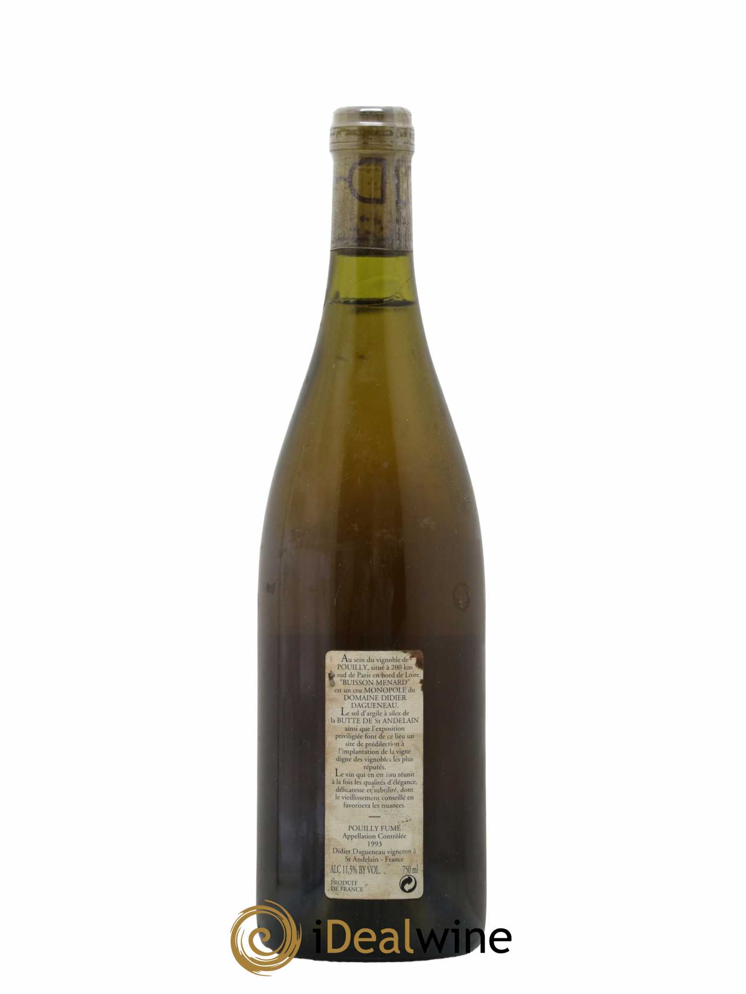 Vin de France (anciennement Pouilly-Fumé) Buisson Renard Dagueneau (Domaine Didier - Louis-Benjamin) 1993 - Lot de 1 bouteille - 1
