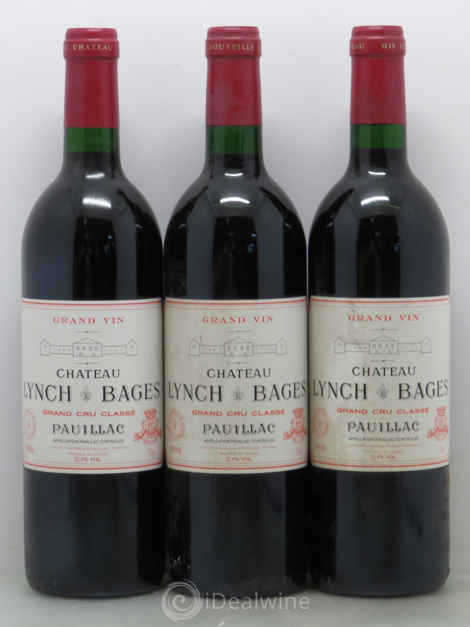 Château Lynch Bages 5ème Grand Cru Classé 1990 - Lot de 3 bouteilles - 0