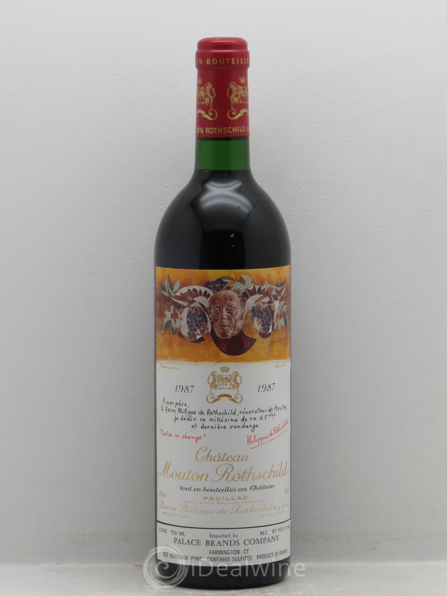 Château Mouton Rothschild 1er Grand Cru Classé 1987 - Lot de 1 bouteille - 0