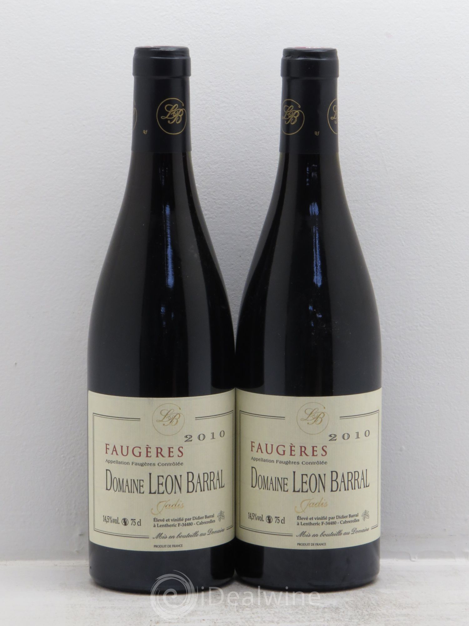 Faugères Jadis Domaine Léon Barral (sans prix de réserve) 2010 - Lot de 2 bouteilles - 0