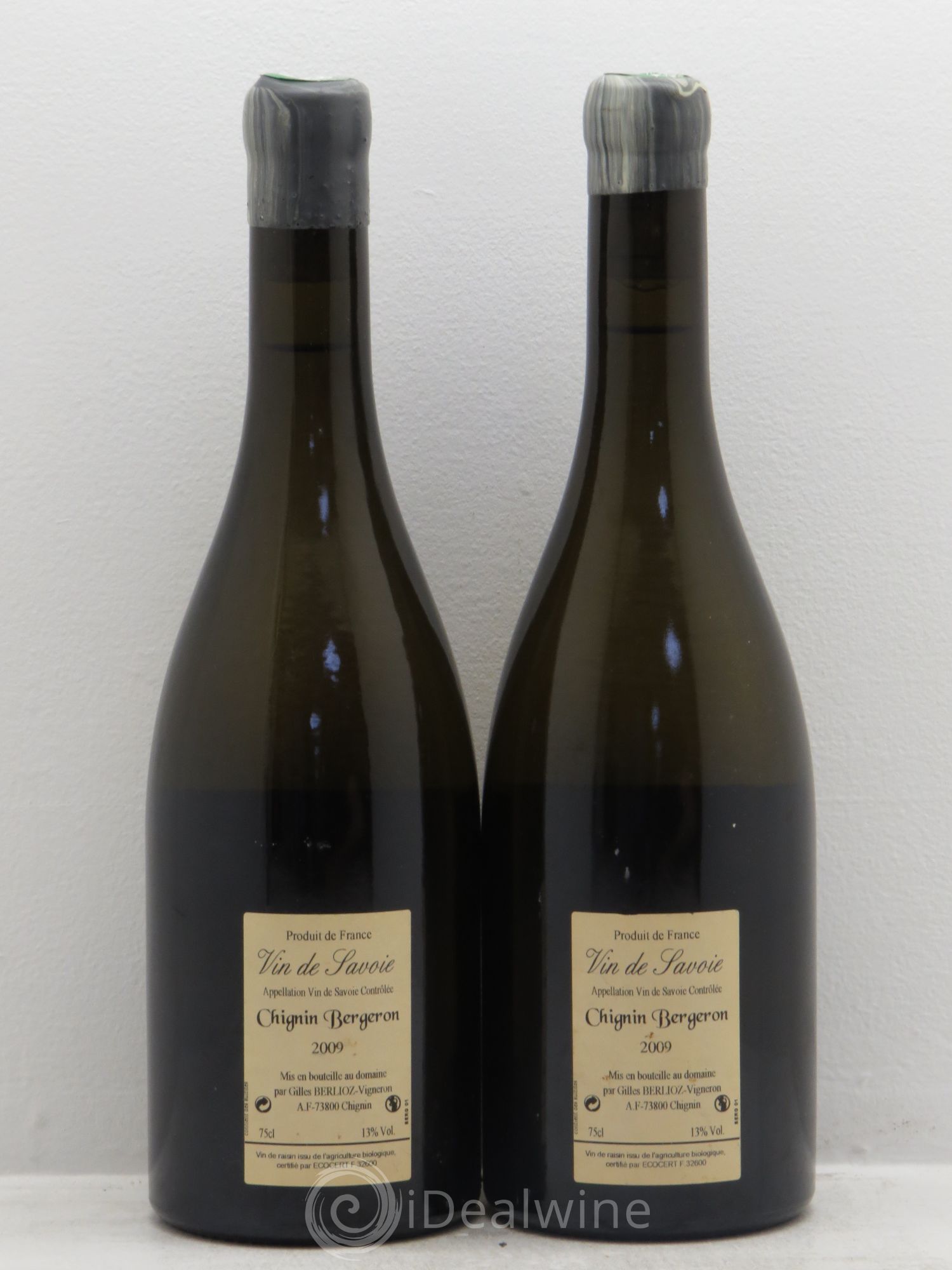 Vin de Savoie Chignin-Bergeron Les Filles Gilles Berlioz (sans prix de réserve) 2009 - Lot de 2 bouteilles - 1