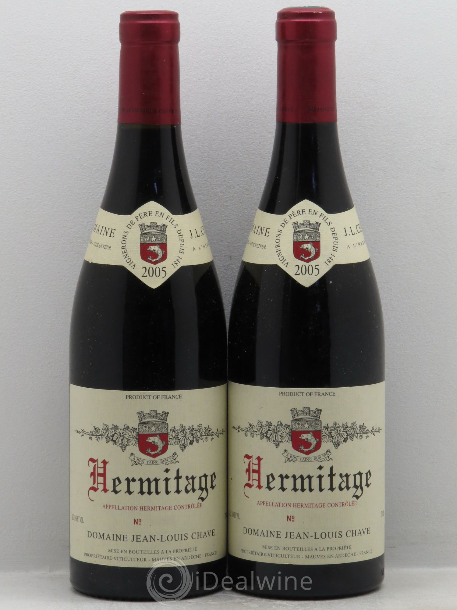 Hermitage Jean-Louis Chave REPRIS LE 26/06/2015 2005 - Lot de 2 bouteilles - 0