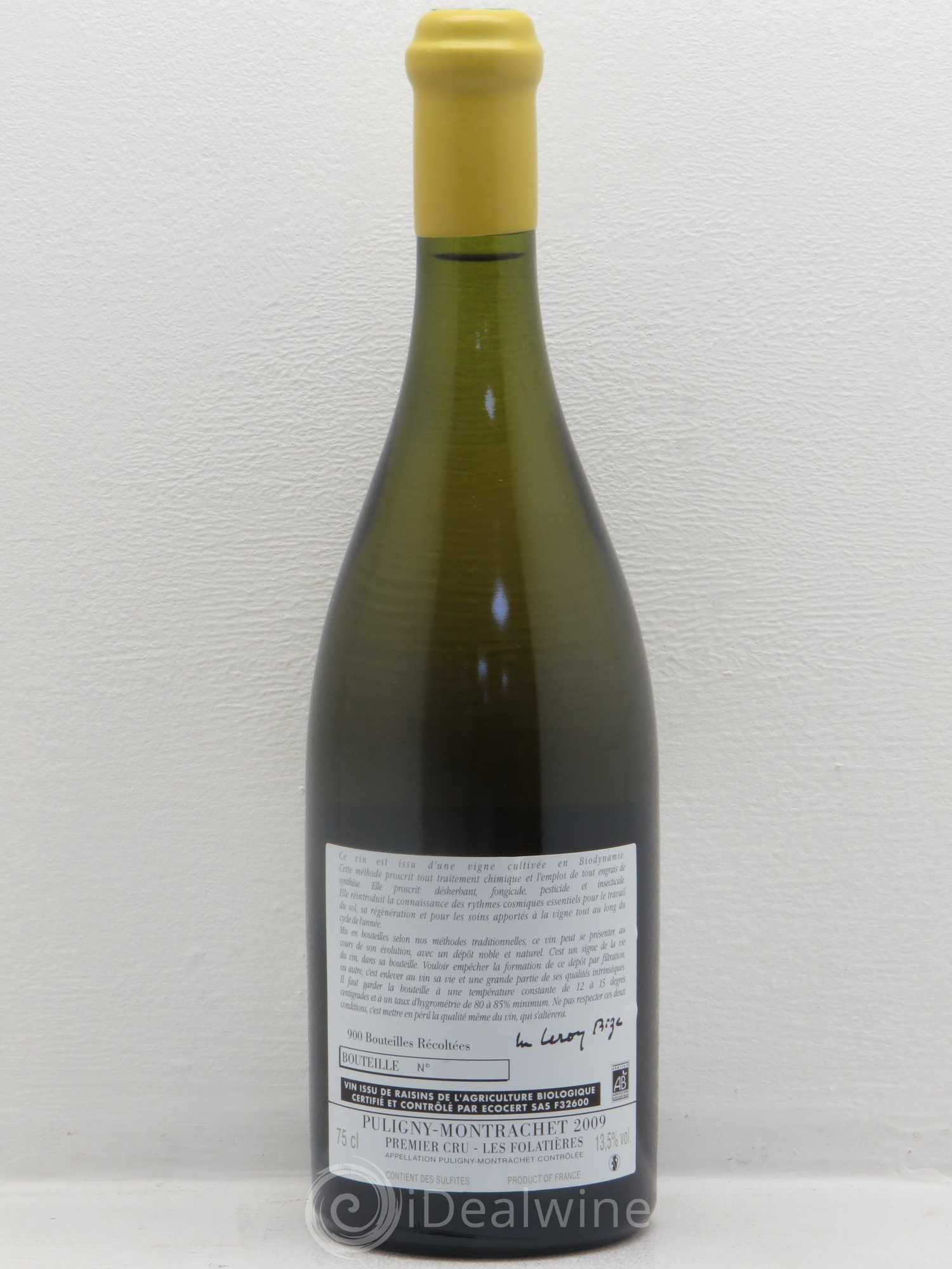 Puligny-Montrachet 1er Cru Les Folatières d'Auvenay (Domaine) 2009 - Lot de 1 bouteille - 1