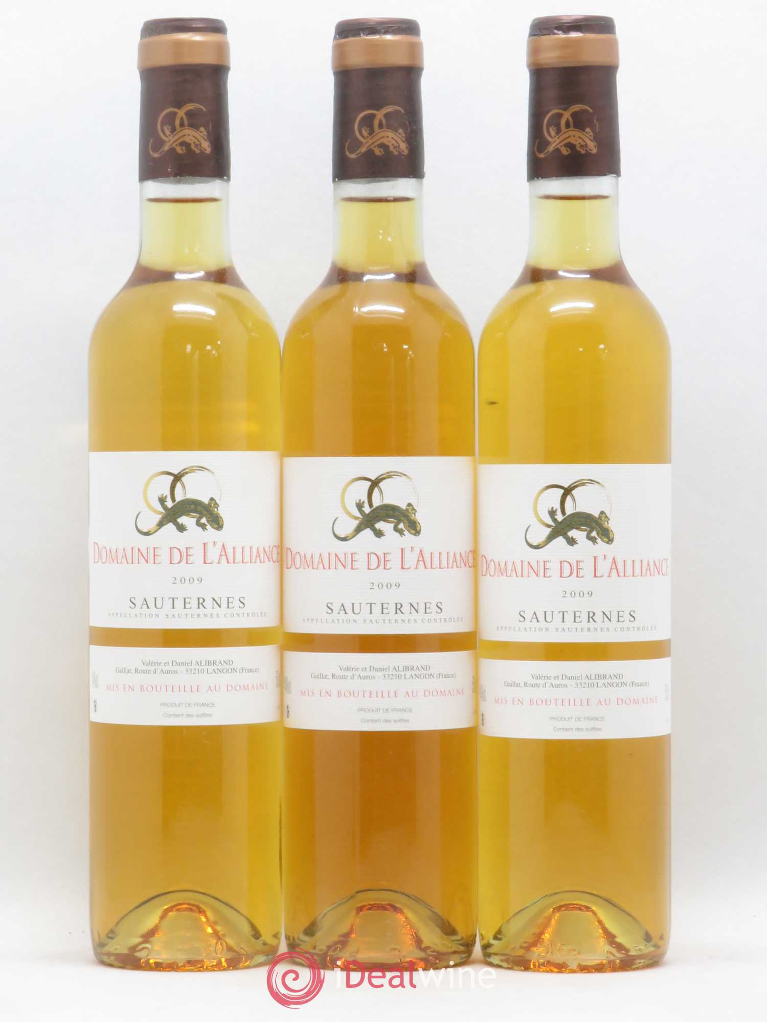Sauternes Domaine de l'Alliance (sans prix de réserve) 2009 - Lotto di 6 bottiglie - 1