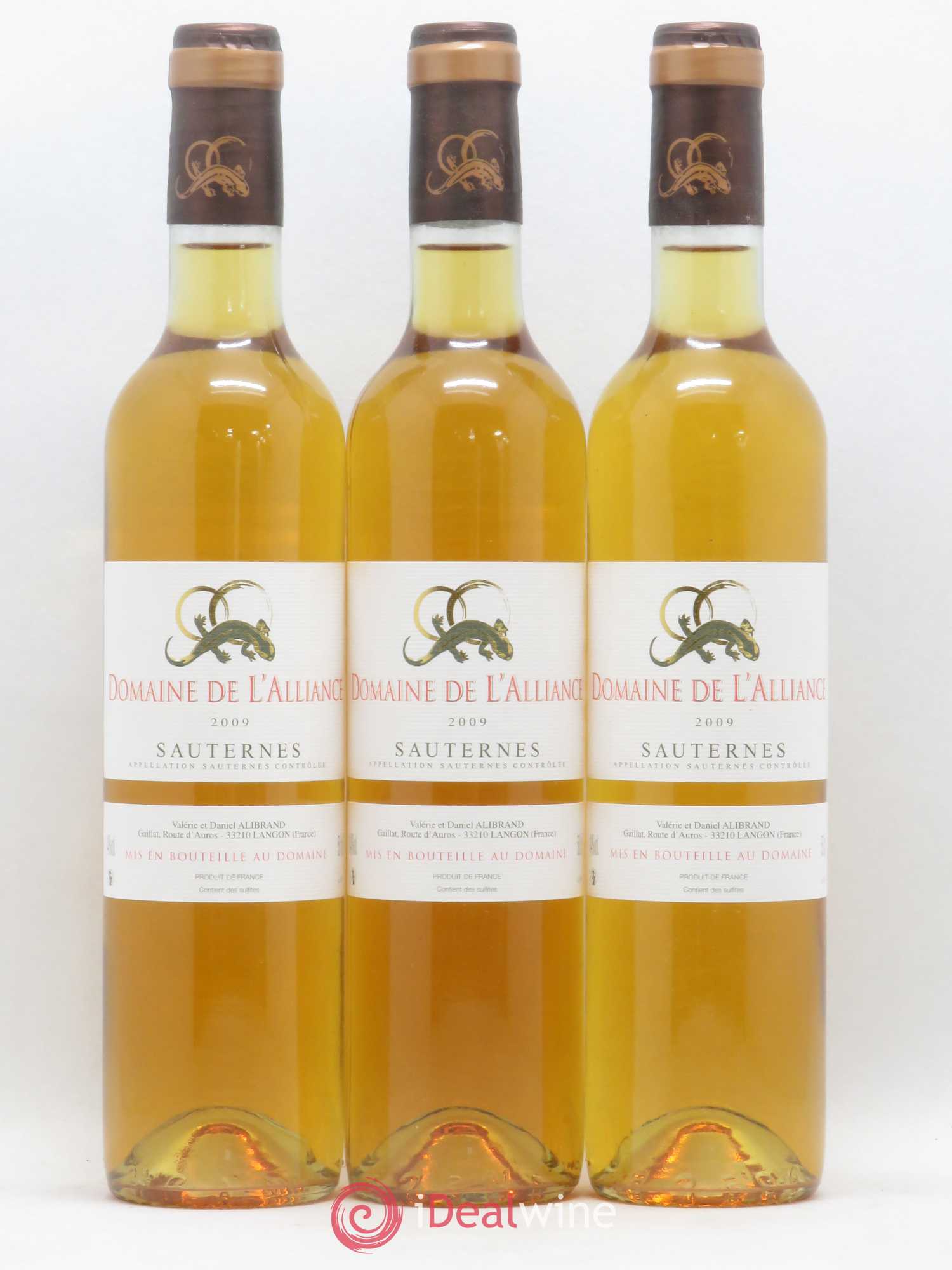 Sauternes Domaine de l'Alliance (sans prix de réserve) 2009 - Lotto di 6 bottiglie - 2