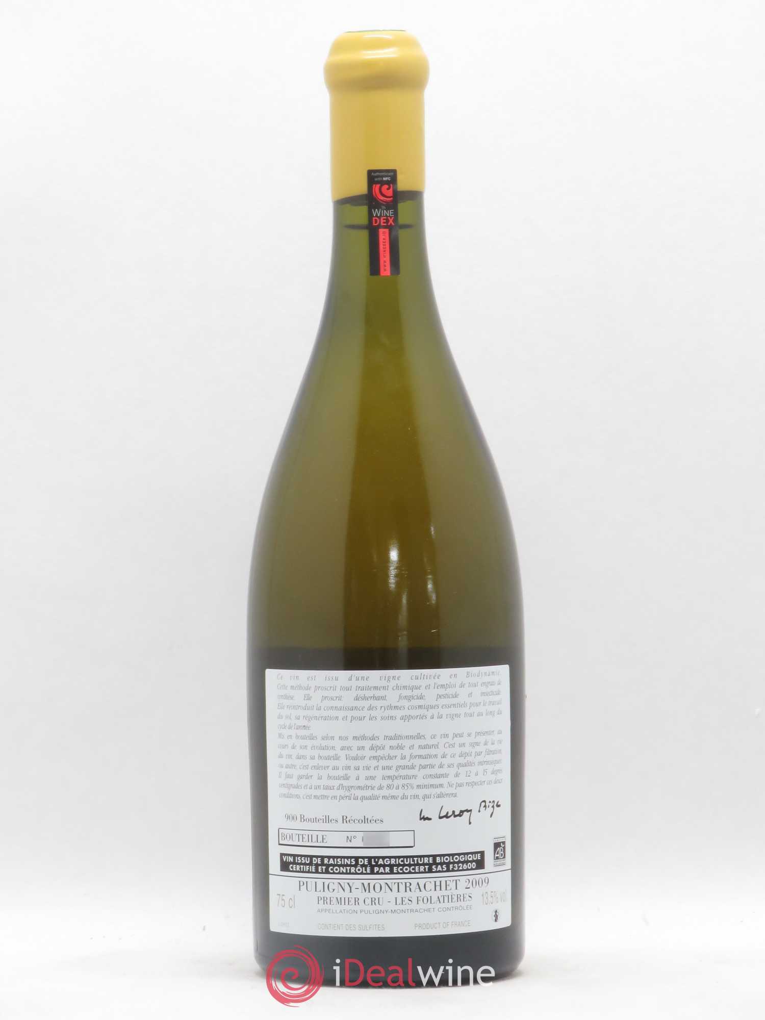 Puligny-Montrachet 1er Cru Les Folatières d'Auvenay (Domaine) 2009 - Lot de 1 bouteille - 1