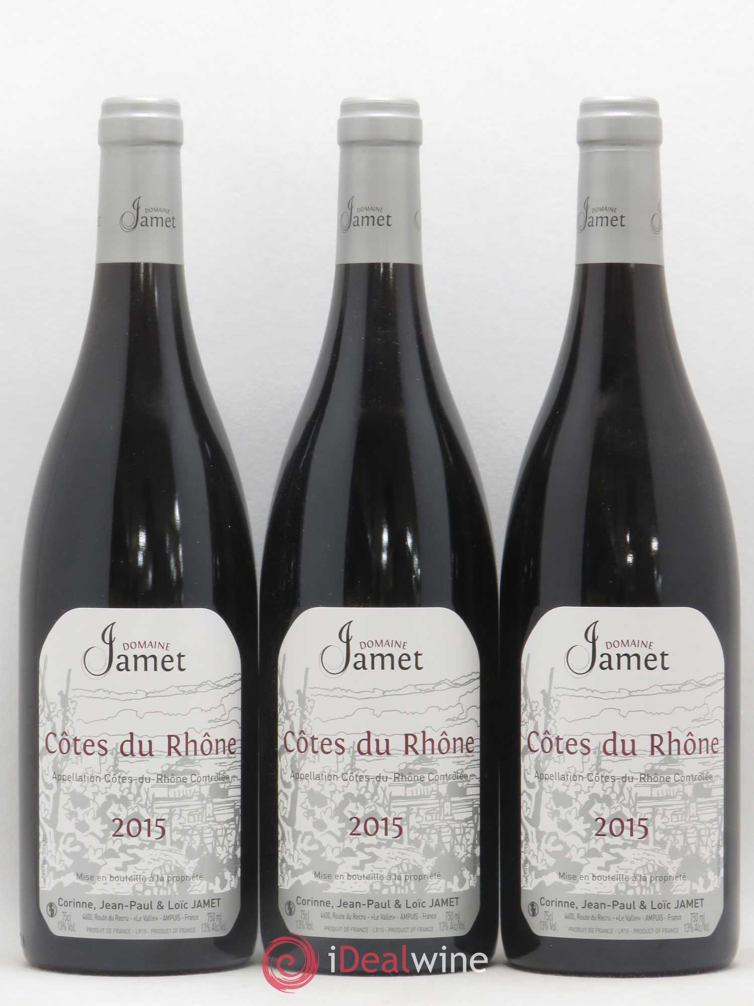 Côtes-du-Rhône Jamet (Domaine) 2015 - Lot de 3 bouteilles - 0
