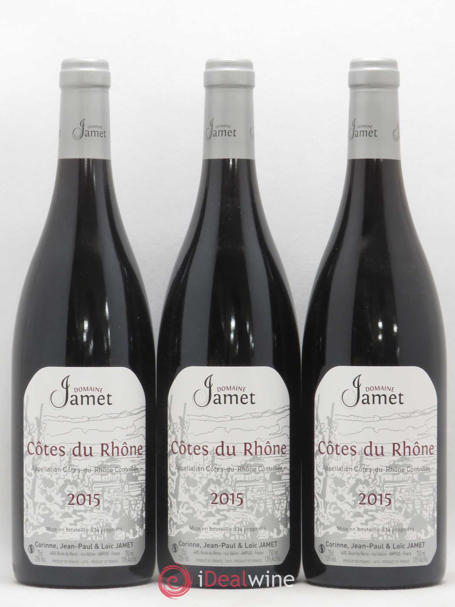Côtes-du-Rhône Jamet (Domaine) 2015 - Lot de 3 bouteilles - 0
