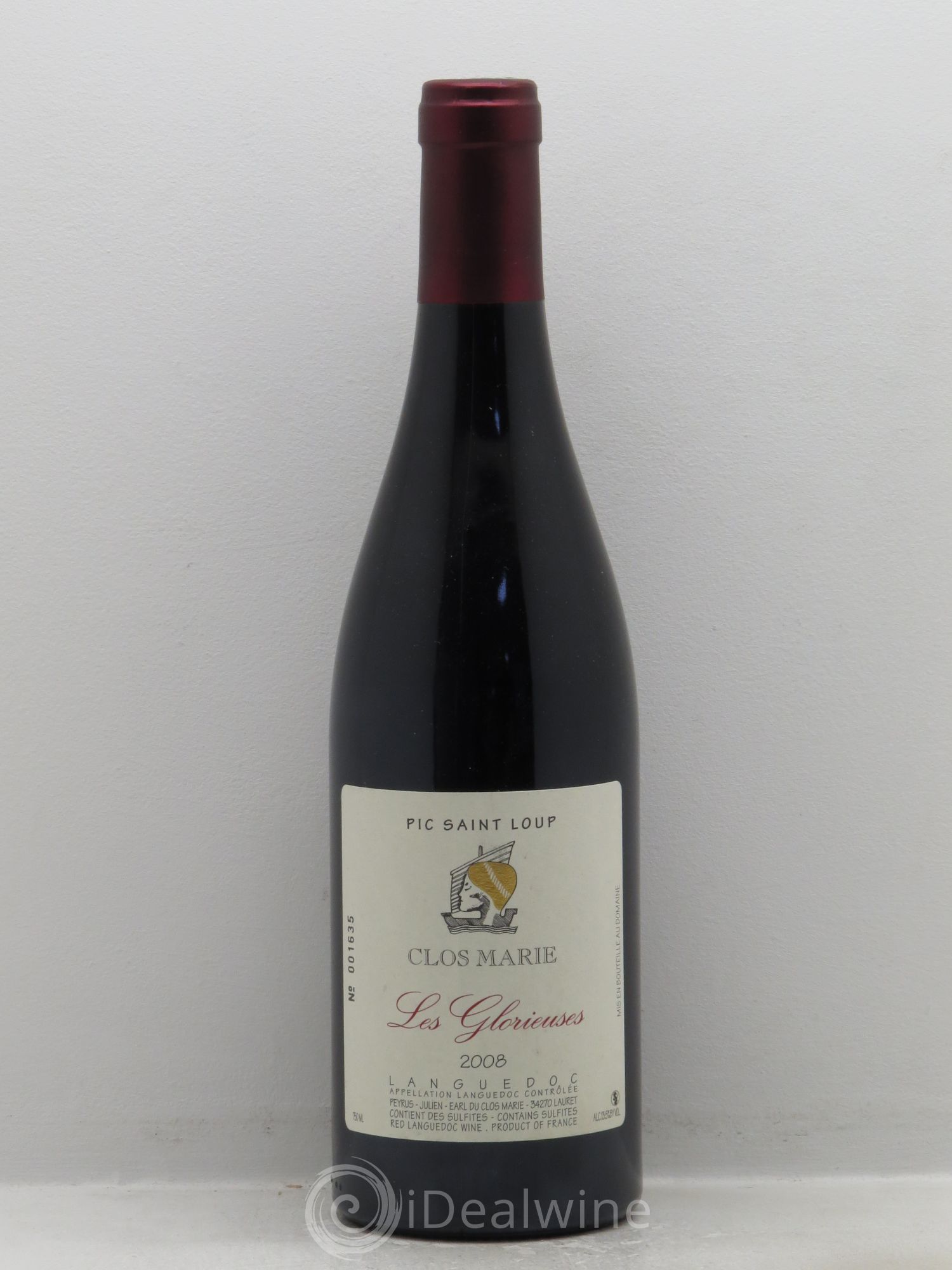 Pic Saint-Loup Clos Marie Les Glorieuses Christophe Peyrus et Françoise Julien 2008 - Lot de 1 bouteille - 0