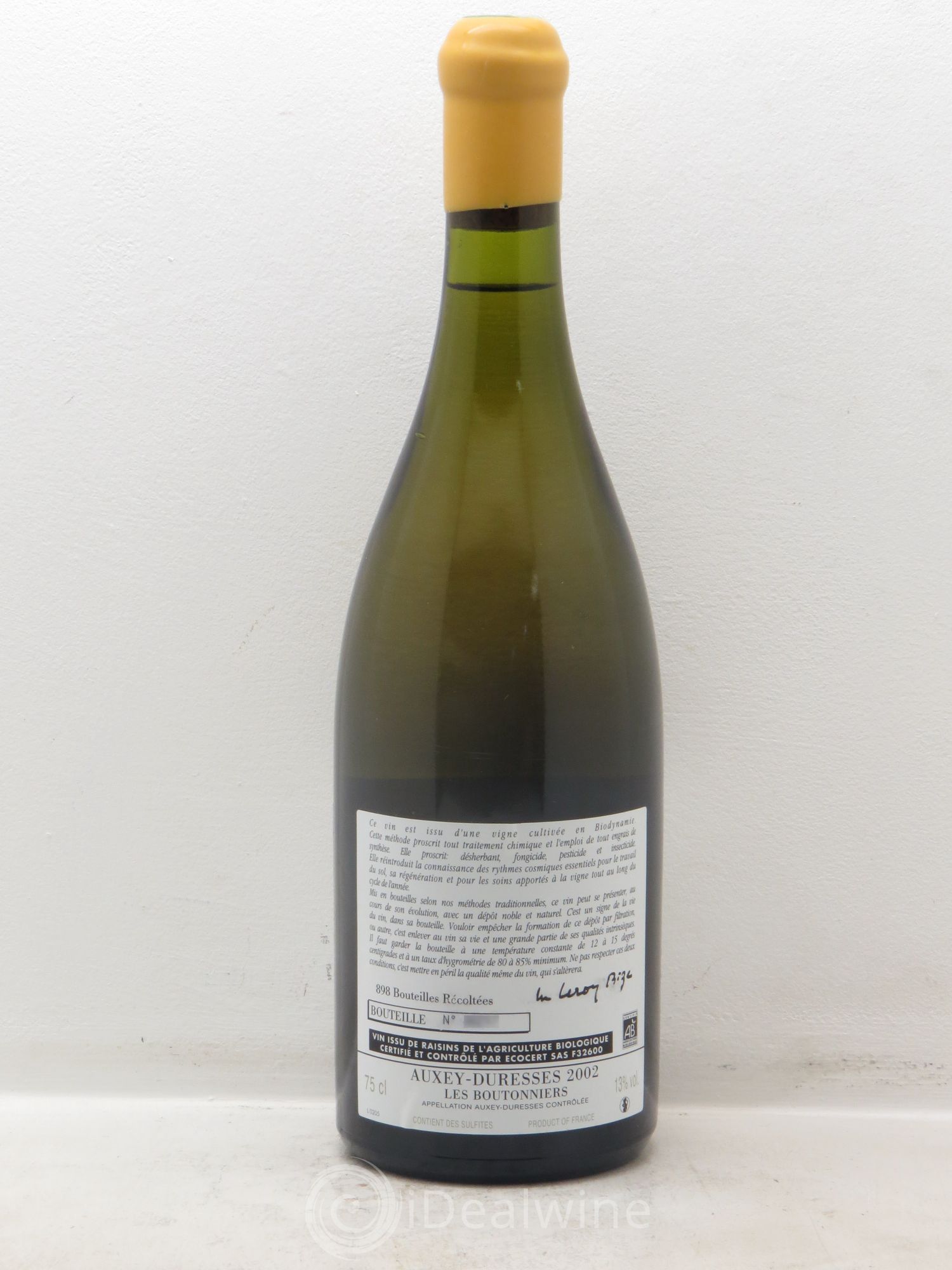 Auxey-Duresses Les Boutonniers d'Auvenay (Domaine) 2002 - Lot de 1 bouteille - 1