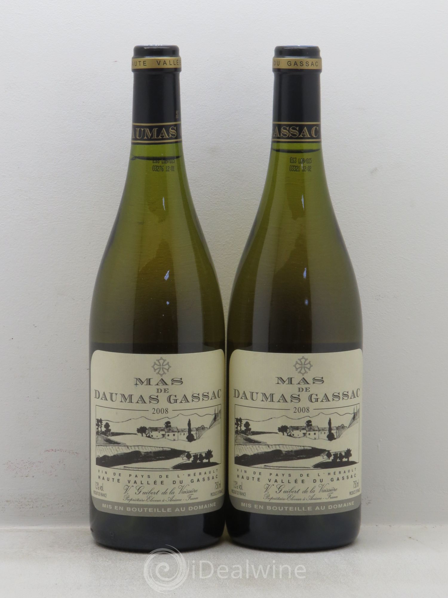 Saint-Guilhem-le-Désert - Cité d'Aniane Mas Daumas Gassac Famille Guibert de La Vaissière 2008 - Lot de 2 bouteilles - 0