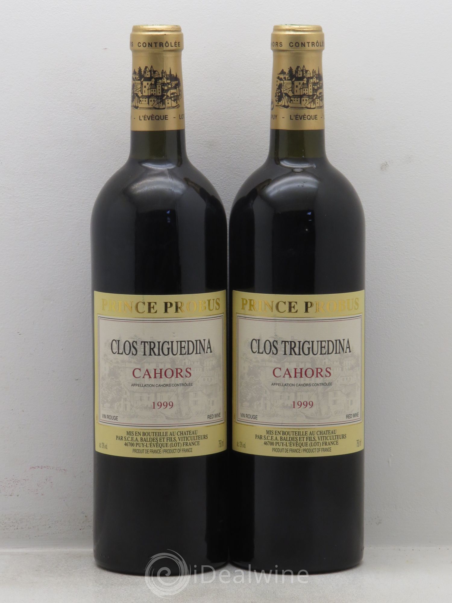 Cahors Clos Triguedina Probus Jean-Luc Baldès 1999 - Lot de 2 bouteilles - 0