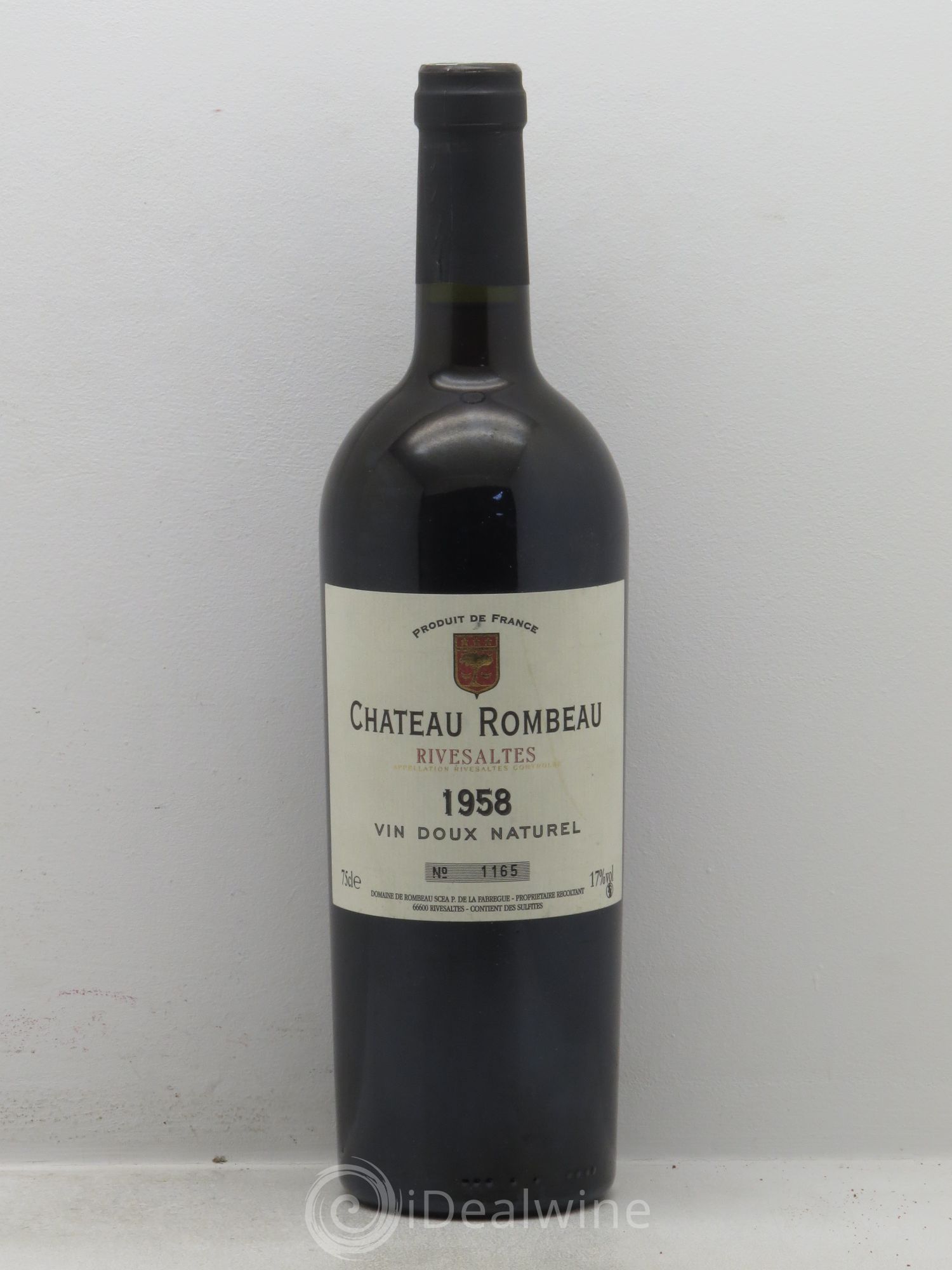 Rivesaltes Château Rombeau 1958 - Posten von 1 Flasche - 0