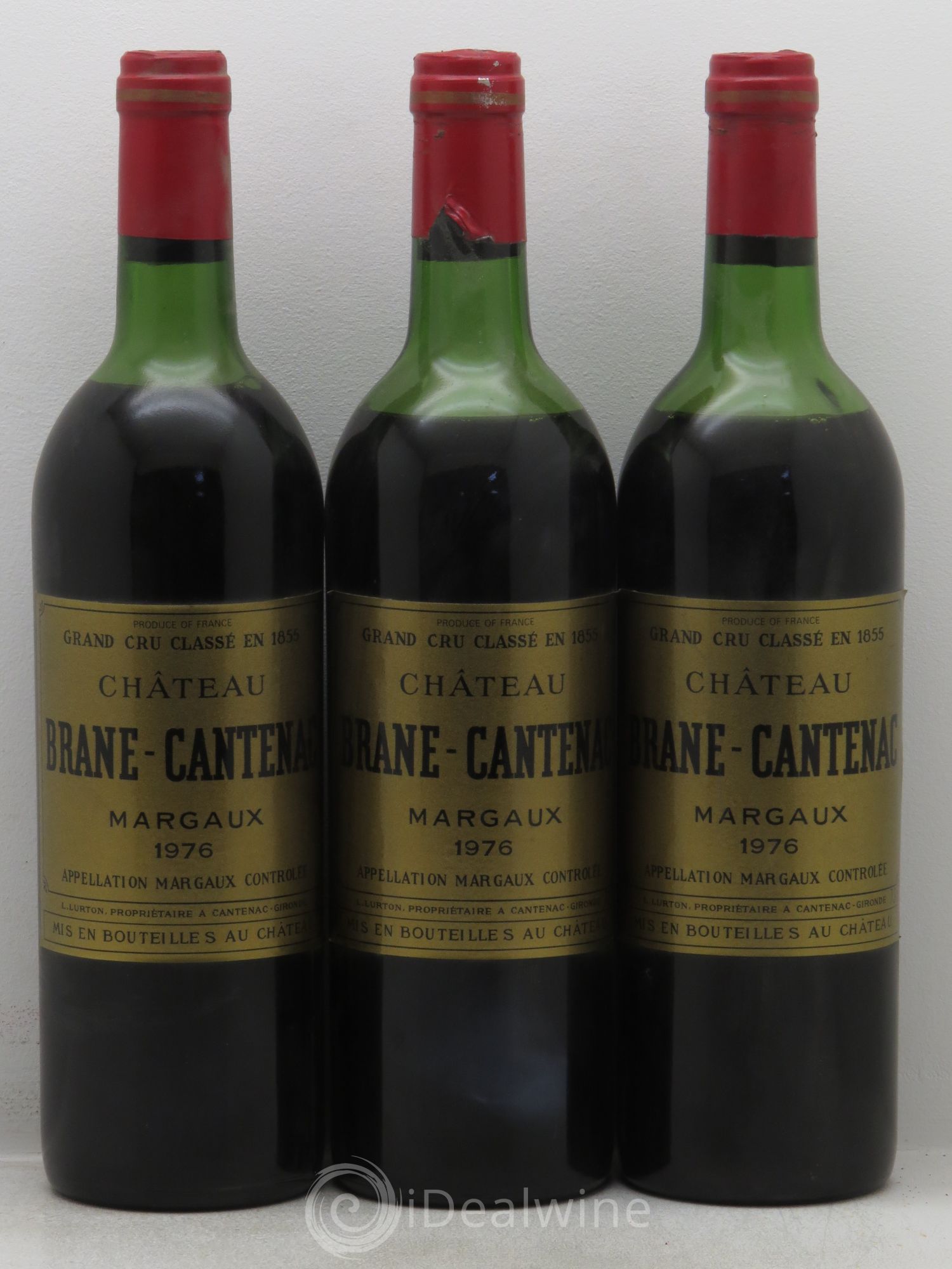 Château Brane Cantenac 2ème Grand Cru Classé 1976 - Lot de 3 bouteilles - 0