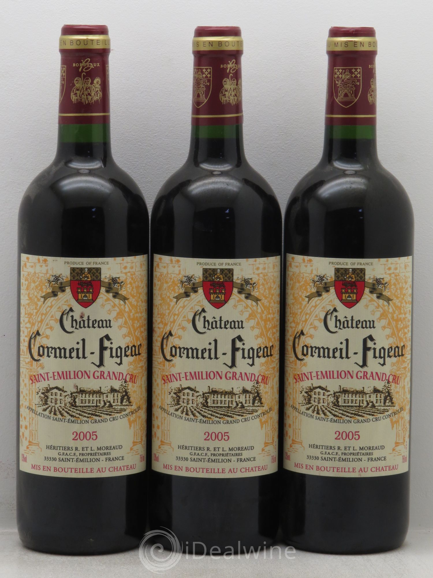 Château Cormeil Figeac 2005 - Lot de 3 bouteilles - 0