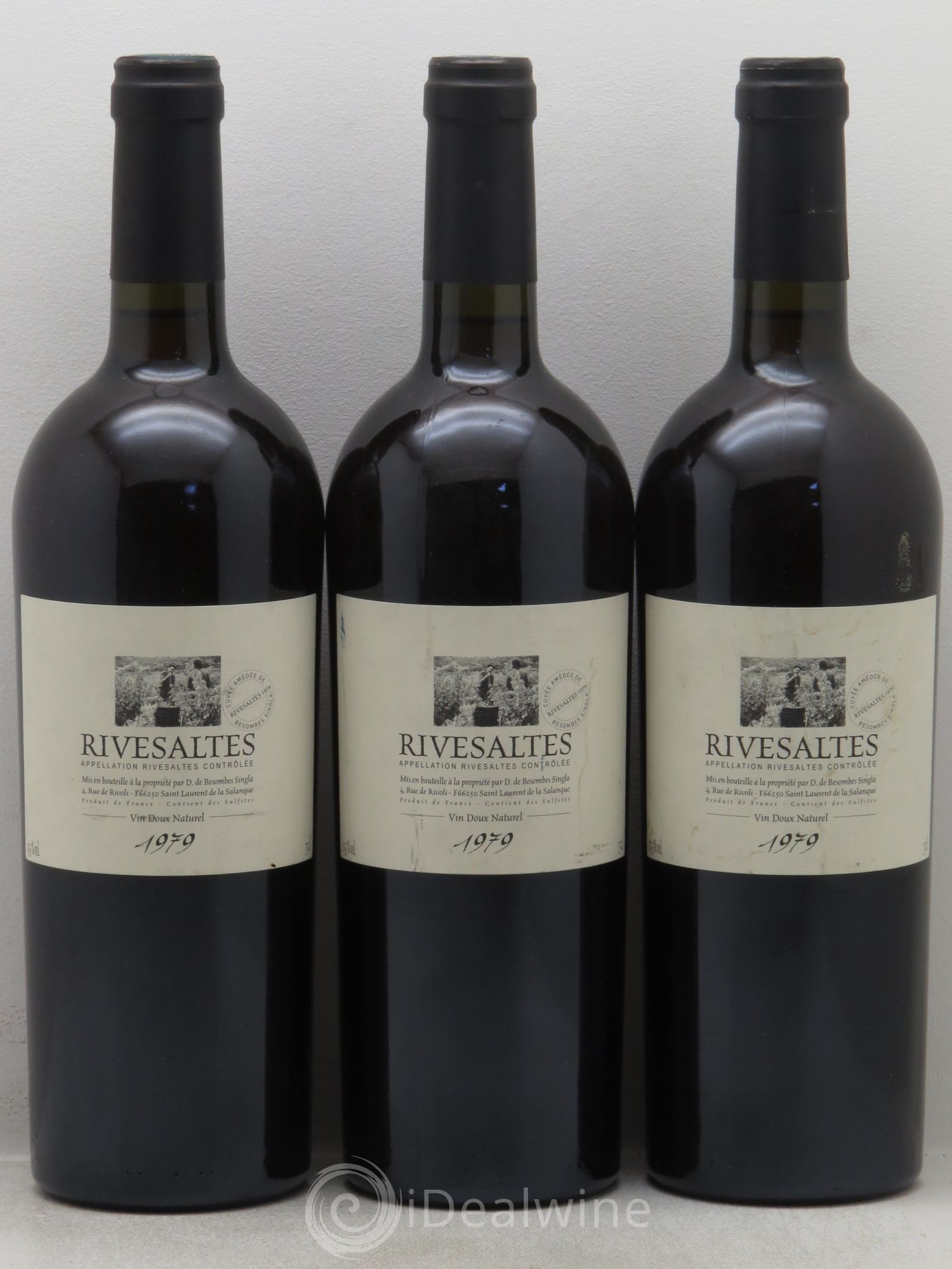 Rivesaltes Amédée de Besombes Singla (Domaine) 1979 - Lot de 3 bouteilles - 0