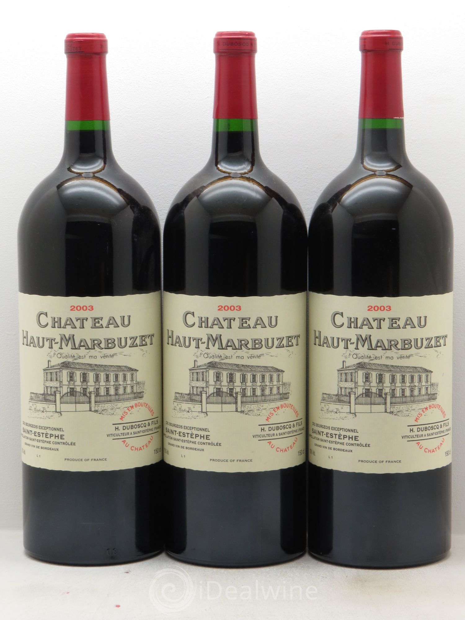 Château Haut Marbuzet 2003 - Lot de 3 magnums - 0