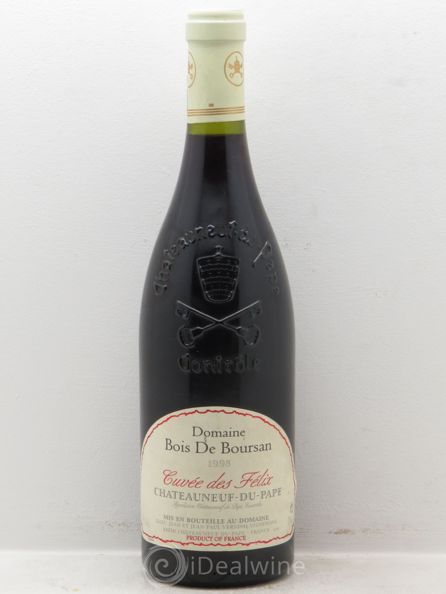 Châteauneuf-du-Pape Bois de Boursan (Domaine) Cuvée des Félix Jean et Jean-Paul Versino 1998 - Lot de 1 bouteille - 0