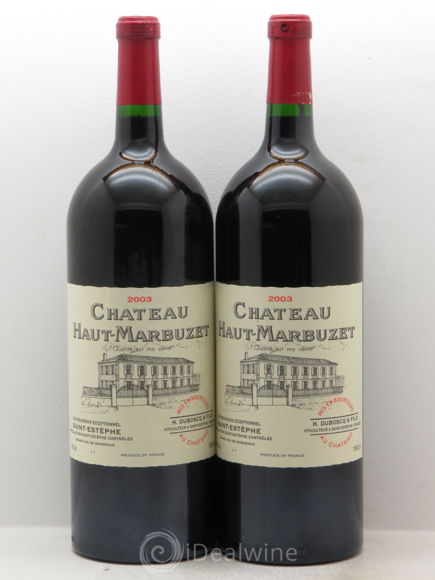Château Haut Marbuzet 2003 - Lot de 2 magnums - 0