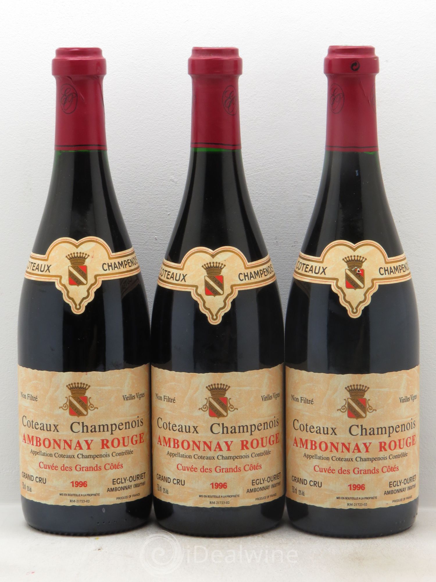 Divers Coteaux Champenois Ambonnay Egly Ouriet Cuvée des Grandes Côtes 1996 - Posten von 3 Flaschen - 0