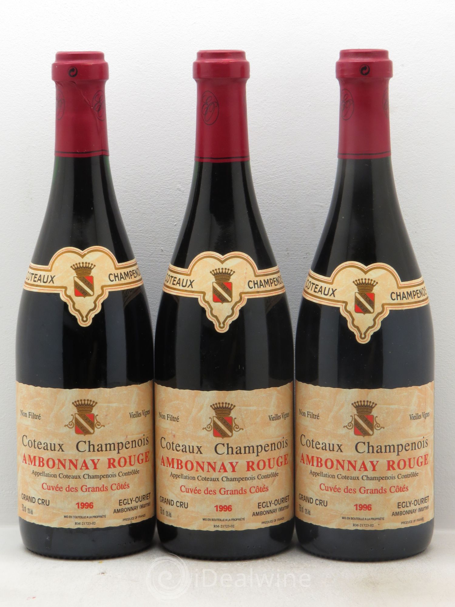 Divers Coteaux Champenois Ambonnay Egly Ouriet Cuvée des Grandes Côtes 1996 - Posten von 3 Flaschen - 0