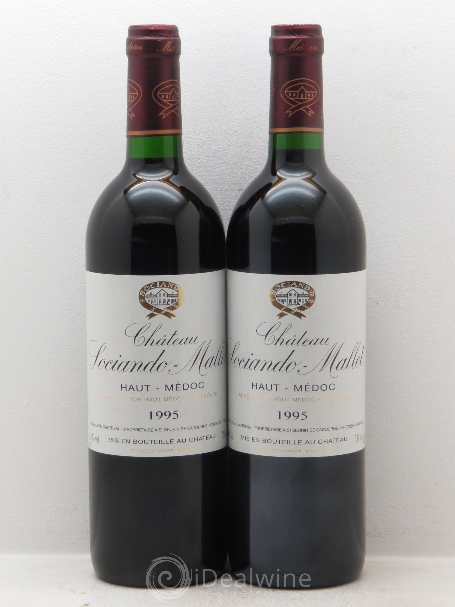 Château Sociando Mallet 1995 - Lot de 2 bouteilles - 0