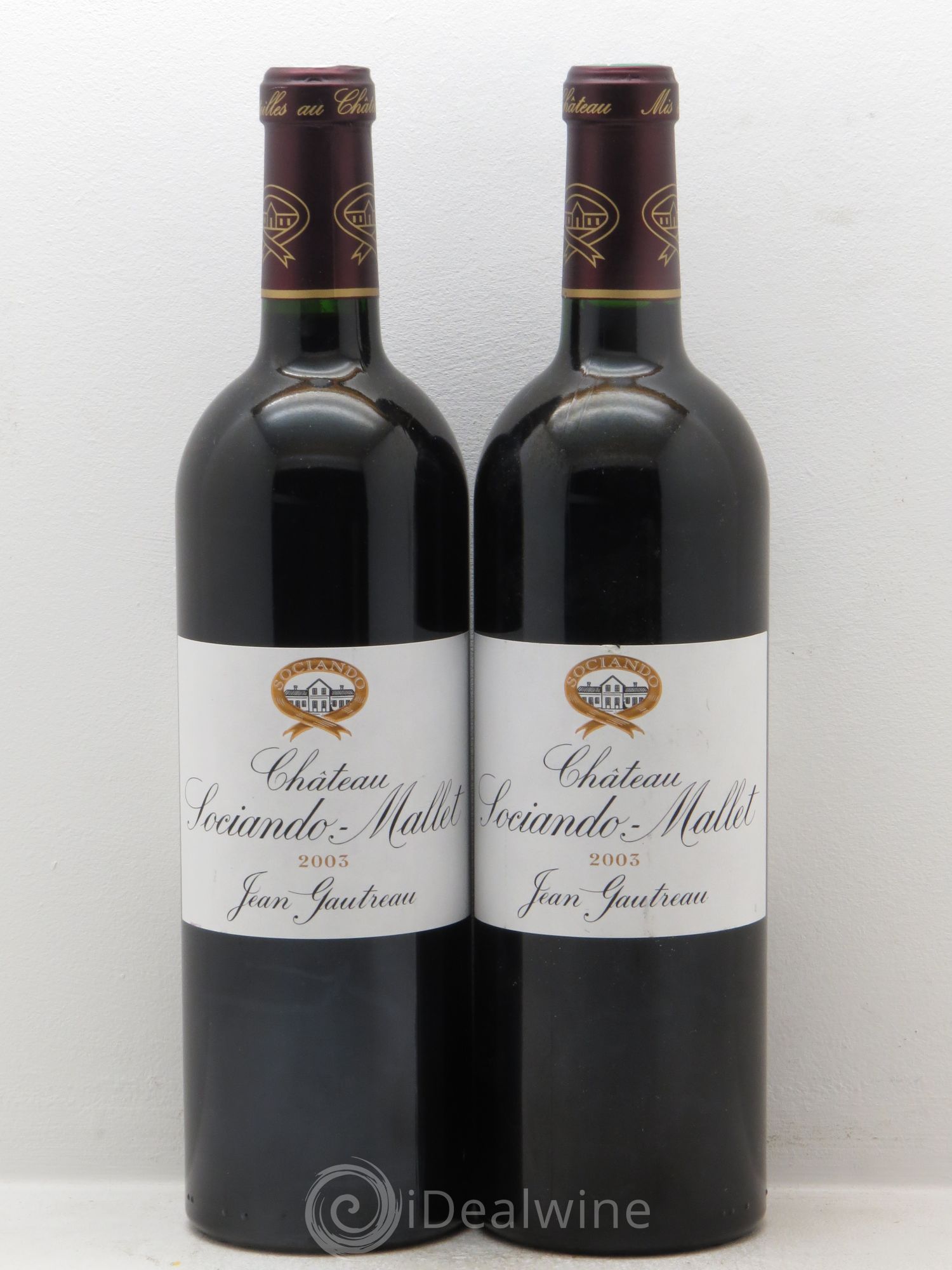 Château Sociando Mallet 2003 - Lot de 2 bouteilles - 0