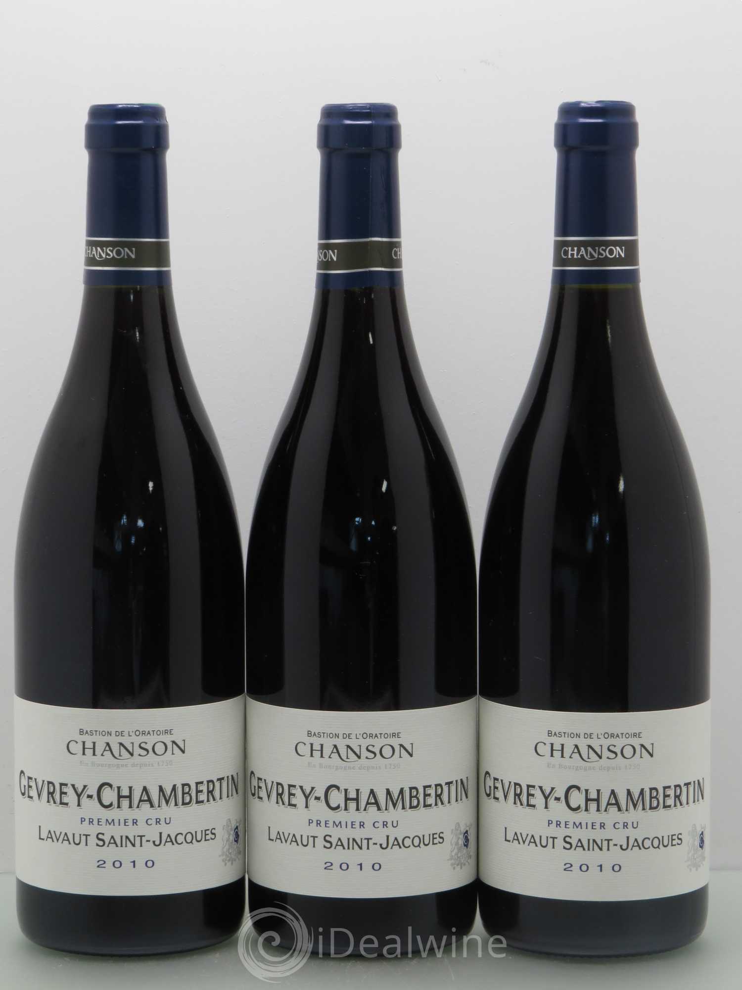 Gevrey-Chambertin 1er Cru Lavaux Saint Jacques Chanson 2010 - Lot de 3 bouteilles - 0