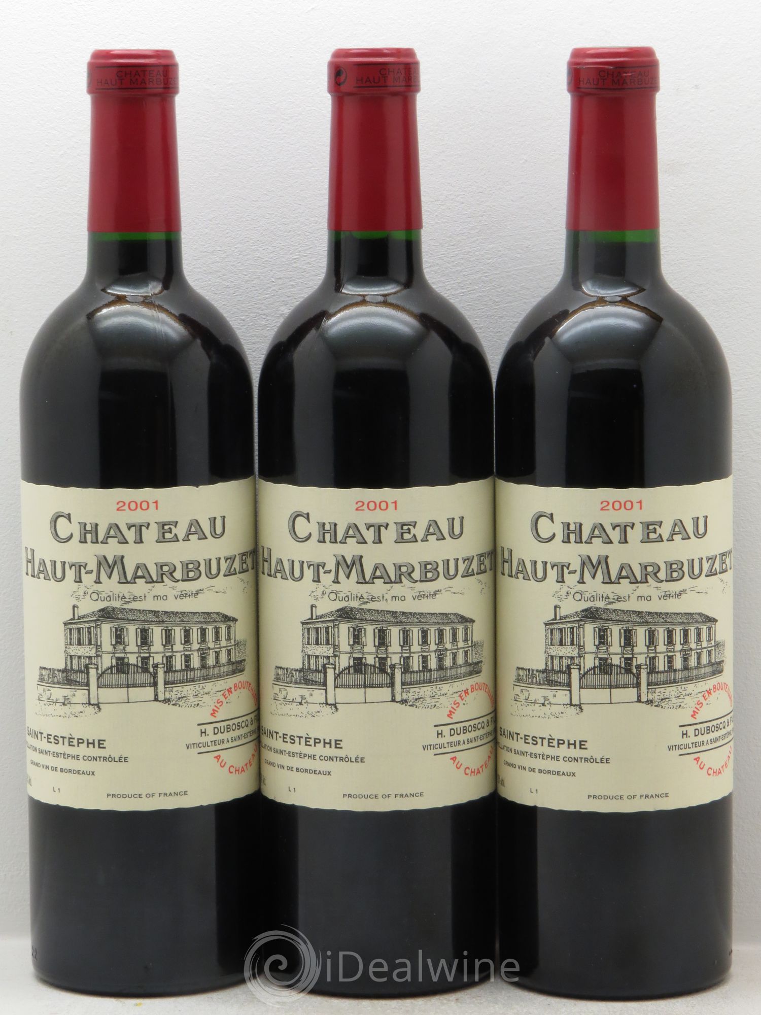 Château Haut Marbuzet 2001 - Lot de 3 bouteilles - 0