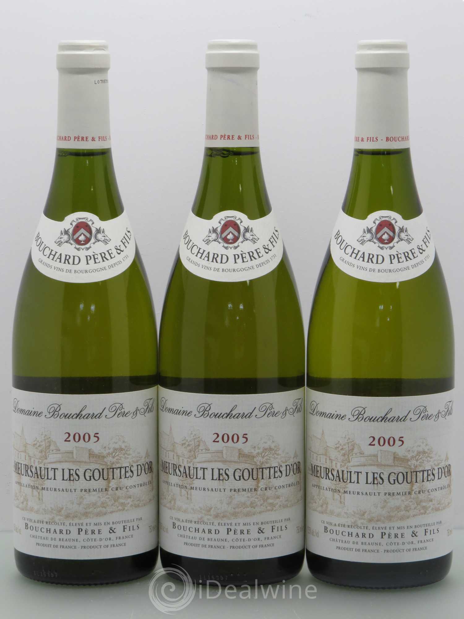 Meursault 1er Cru Les Gouttes d'Or Bouchard Père & Fils 2005 - Lot de 3 bouteilles - 0